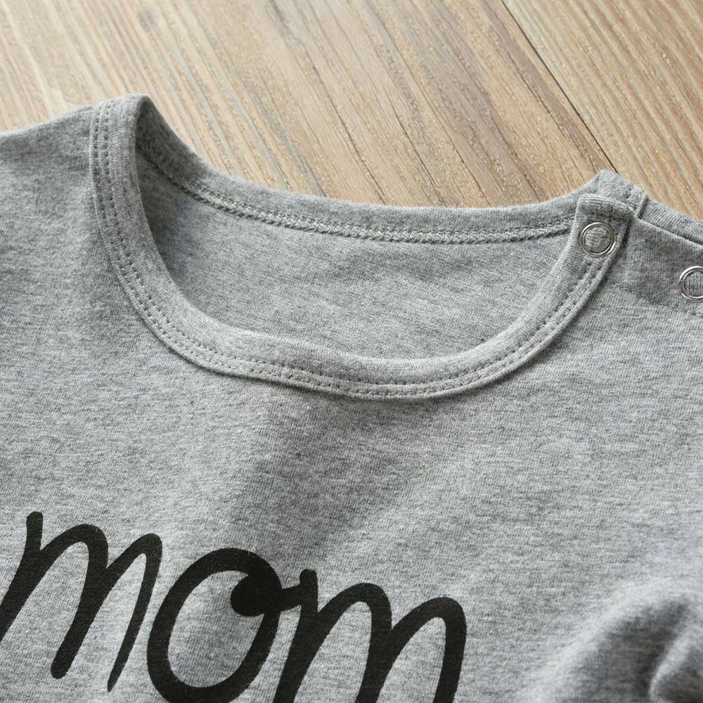 Mom+Dad=Me Baby's Gray Cotton Romper - Image 3
